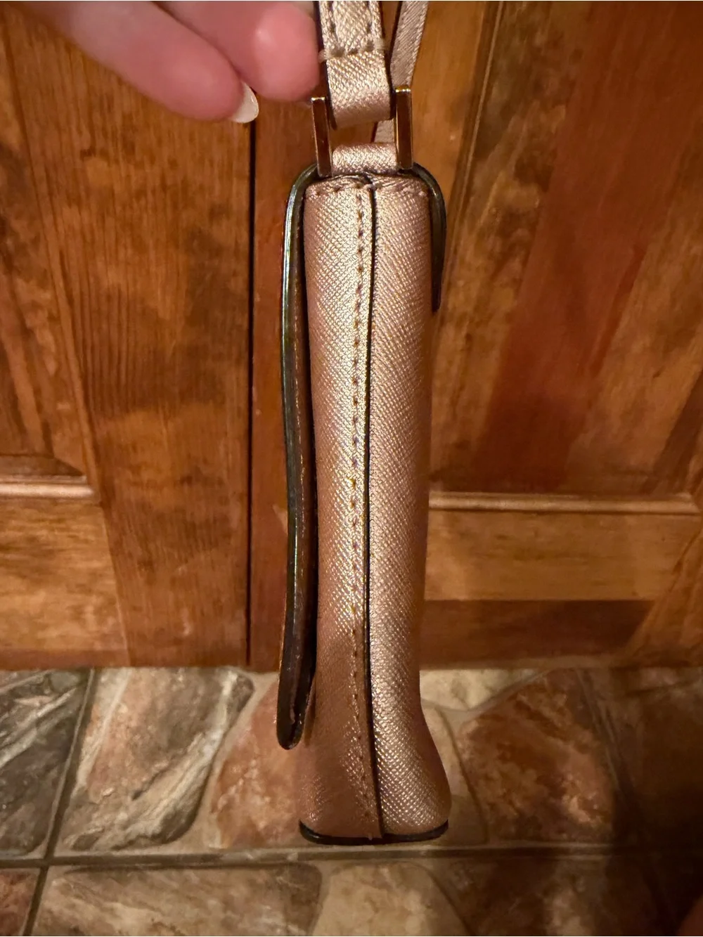 kate spade New York Sally Newbury Rose Gold Crossbody Bag Turn lock See pics
